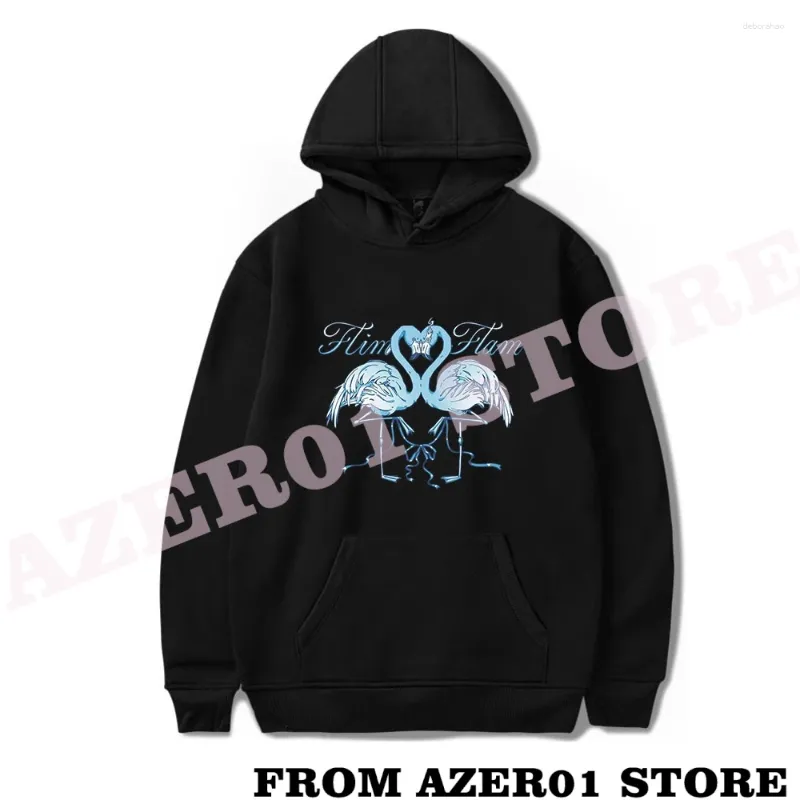 Herren Hoodies Flamingo Flim Flam Merch Love Birds Winter Männer/Frauen Kapuze süße Streetwear Langarm -Blau -Logo Sweatshirt