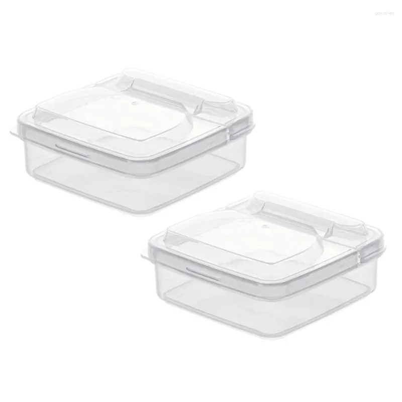 Dinnerware Sets 2 Pcs Egg Tray Transparent Storage Box Refrigerator Cases Fruit Serving Holders Butter Cheese Slice Home Dishes
