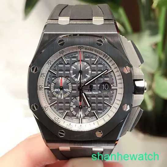 Mentille AP Wrist Watch Royal Oak Offshore Series 26405ce Black Ceramic Back Transparent Trois Eyes Timed Mens Fashion Leisure Business Sports Machinery