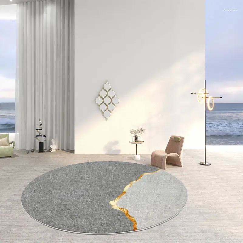 Carpets Villa Luxury Round Carpet salon Home Nordic Tapes Nordic For Bedroom Decor Soft Coffee Table Floor Mat de plancher épais Piano Area
