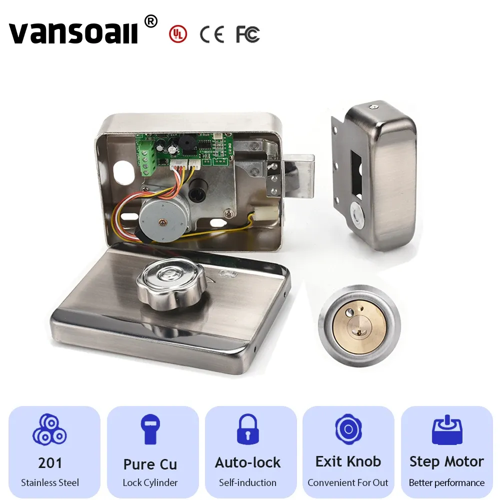 Verrouiller Vansoall Electronic Motor Door Lock avec déverrouillage à distance Travail avec une sonnette pour la porte électrique Contrôle d'accès à la porte de la porte de verrouillage