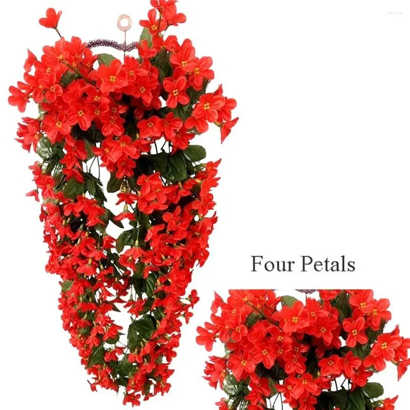 Flores decorativas Artificial Falso Ivy Vine colgante Planta de guirnaldas Románticas Bodas para bodas Pasques de jardín Oficinas de comedor decoración