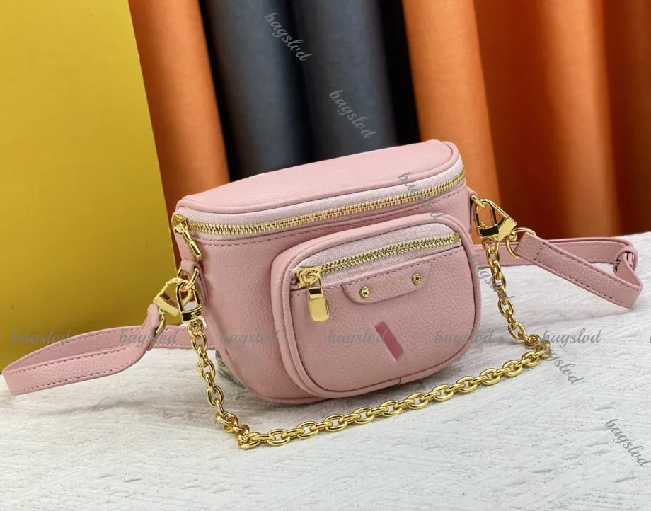 mini bumbag designer bag crossbody bag women Tote bag luxury shoulder bag woman handbags Gradient leather womens cross body bags Chain Bum bag lady bag Pink embossing