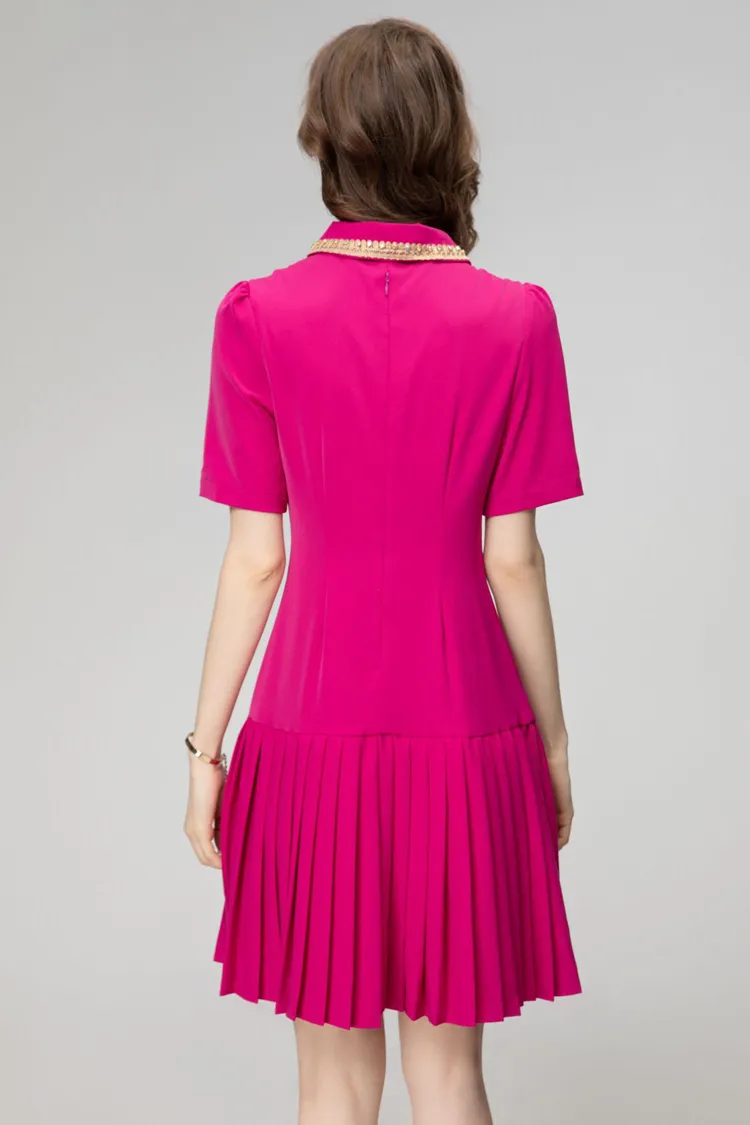 Runway-Inspired Mini Dress - Womens Pleated A-Line Dress, Short Sleeve  Fashion Vestidos, Turn Down Collar - Shop Designer Dresses Online from  Dhgate Runway Dresses - price 59.18