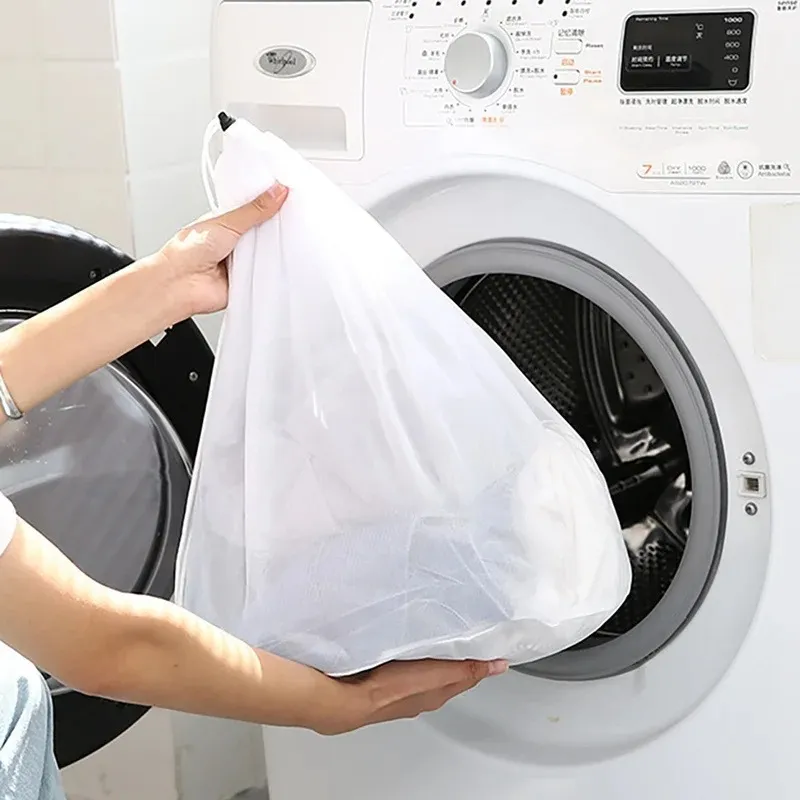 Grands sacs de filet à lavage sac à linge fin durable avec cordon verrouillable pour les vêtements de linge