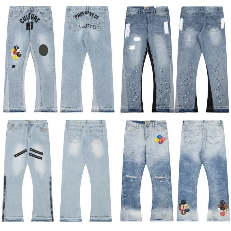 Jeans Männer Hosen Designer Jean GalleryDept Jeans Kleidungshosen Damen Jogginghosen Speckled Paar lose vielseitige, gelegentliche High Street Stack Pant Man Jeans