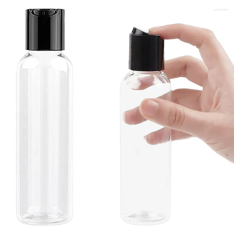 Storage Bottles 100pcs 30-100ml Disc Top Flip Cap Cosmetic Perfume Essential Oil Pure Dew Shampoo Container Travel Plastic Vials