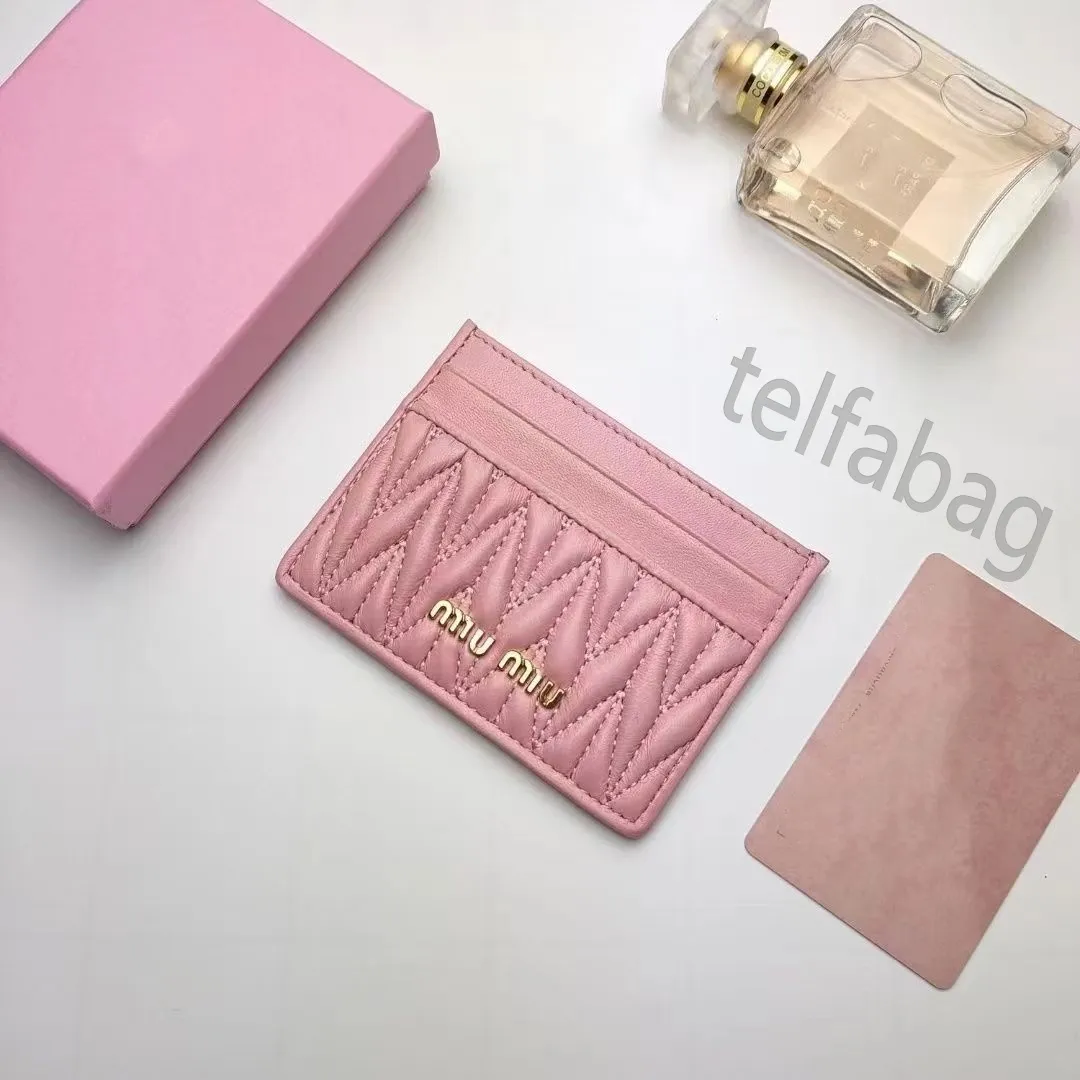 Ny korthållare Miui plånbok pendlare kortväska tunt ett stycke riktigt läderkort täcke öppen mynt väska förvaring väska liten och bärbar mångsidig
