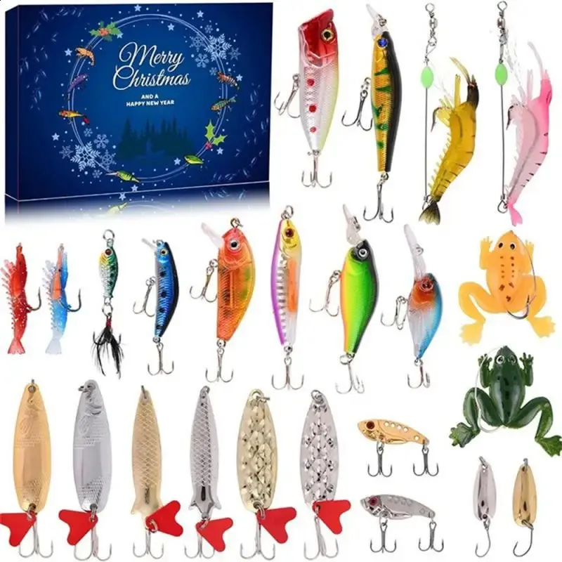 Advent Kalender Blind Box Perfect Tool Visliefhebber Visserijset The Blind Box Advent Calendar Fishing Lure Set 3d Eyes 240321