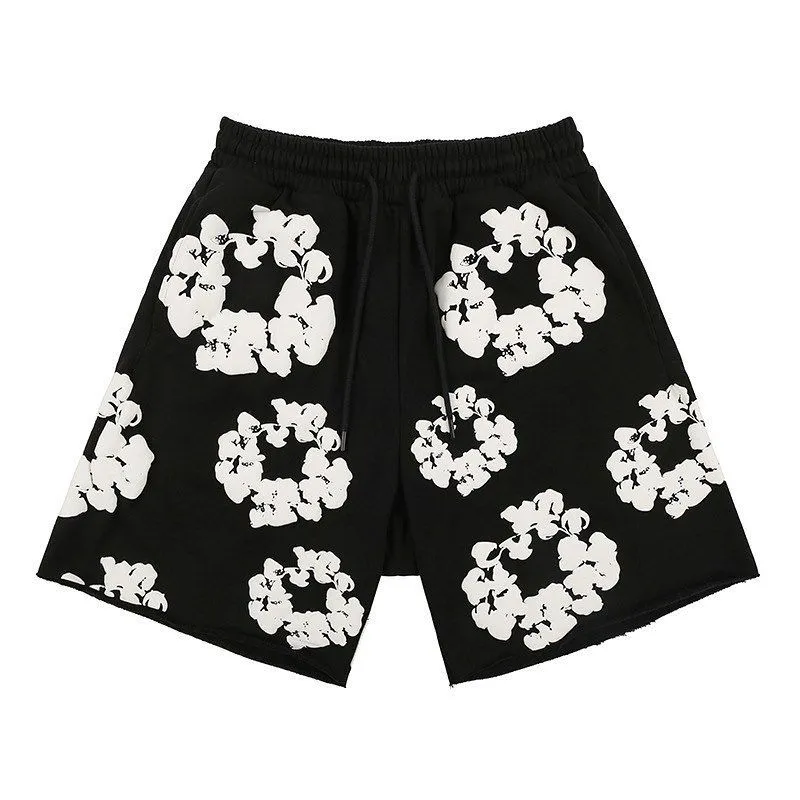 Shorts masculins Designer Floral Graphic Harajuku Shorts surdimensionnés Femme Pantalon court de streetwear