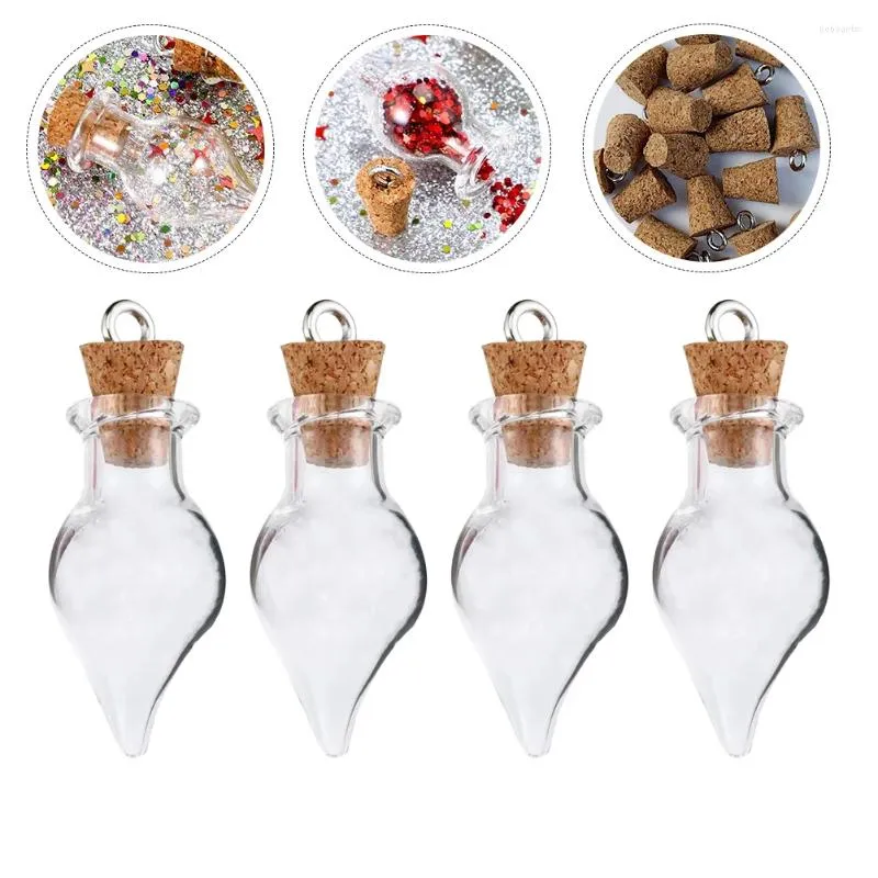 Jarrones 30 PC Deseando regalos de cristal de botella Corks Glass Glass Drop en forma de agua DIY alto borosilicato de botellas decorativas decorativas