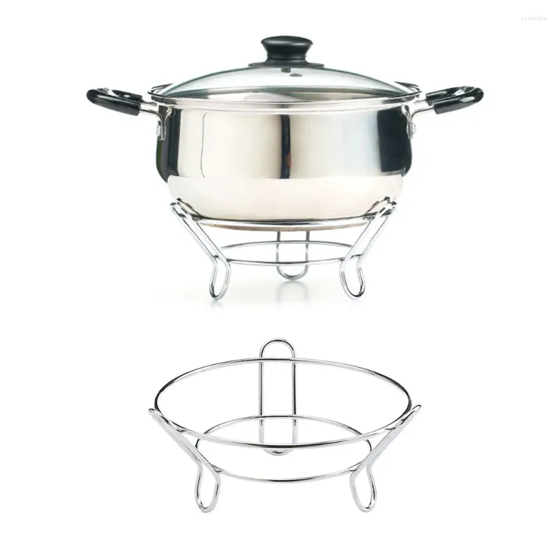 Kitchen Storage 2pcs Stainless Steel Pot Stand Trivet Cooking For Home ( Silver )