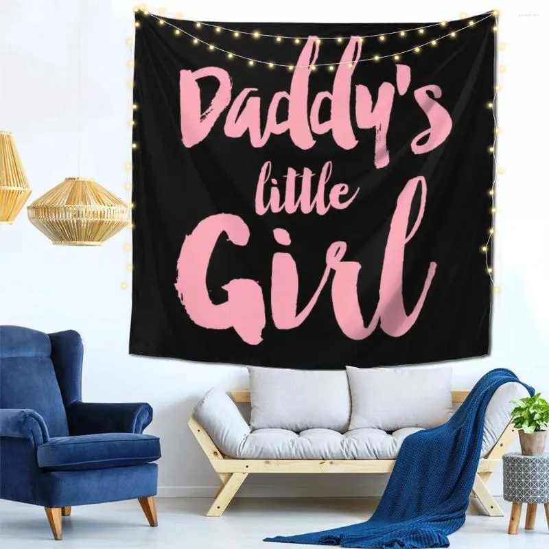 Tapestries Daddy's Little Girl Wall Decor Tapestry Easy To Hang Living Room Customizable Gift Polyester Bright Color
