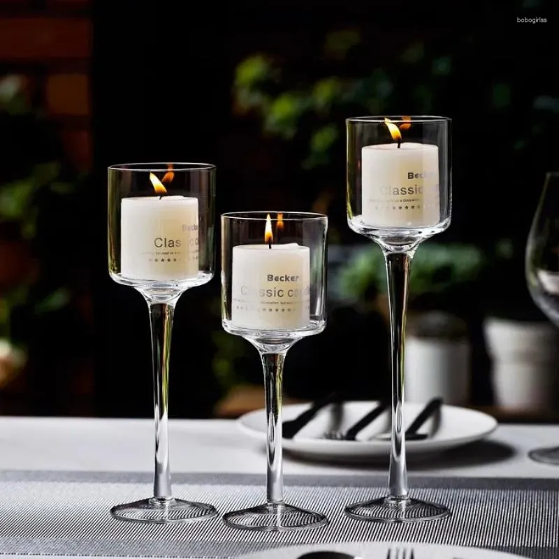Titulares de vela Titular de casamento Festas ao ar livre Stand Cup único Copo de vidro European Romantic Romantic Bougies Decoração de casa