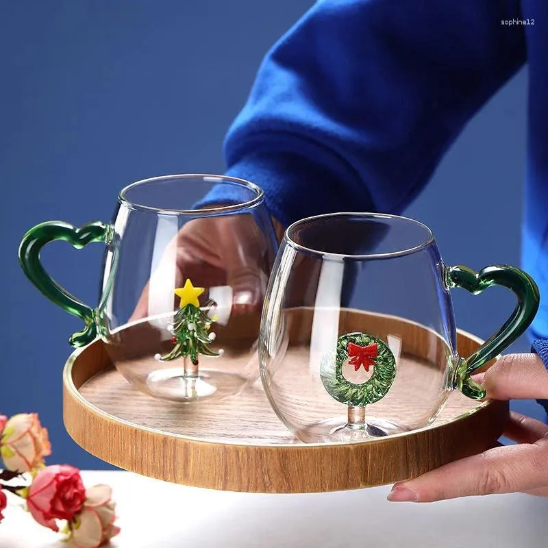 Wijnglazen 300 ml Kerstthema Kinderen jaar cadeau drink Glas Cartoon Sneeuwman Koffie Mok Biermelksap Water theekopje druppel