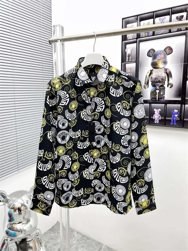 Tasarımcı Erkekler Sıradan Gömlek Kalitesi Tasarımcı Kişilik Tişört Klasik Klasik Uzun Kollu Gömlek Çiçek Mektupları Bahar Sonbahar Gömlek Asya Boyutu S-XXL Q22
