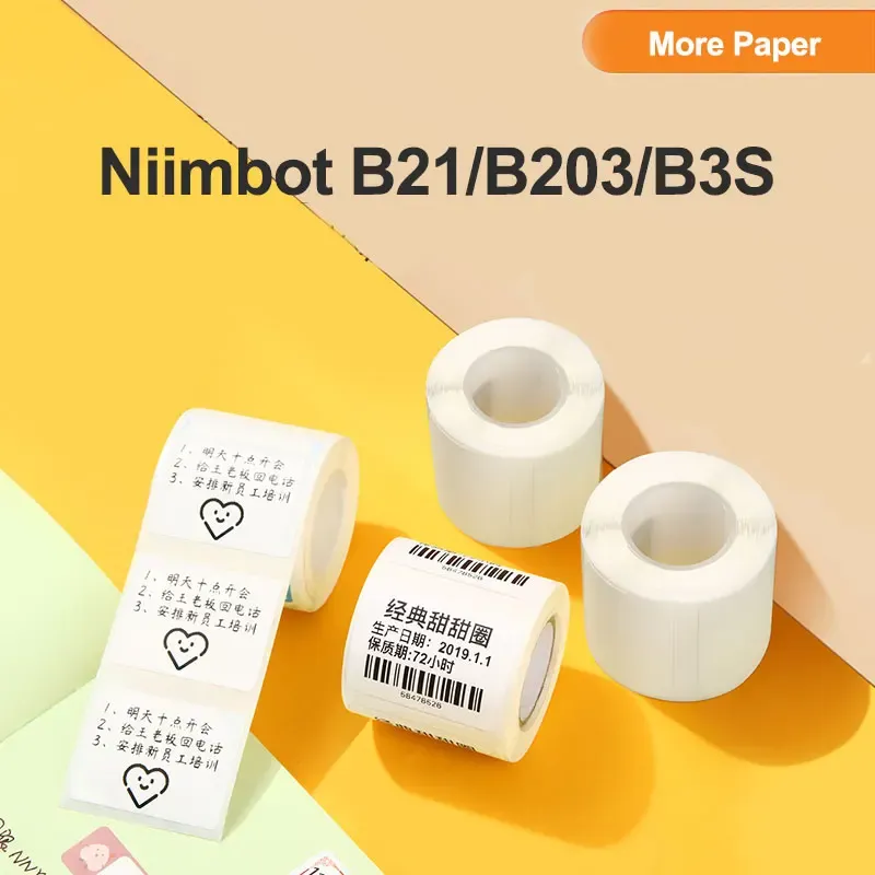 Paper Niimbot B21 B3s Label Thermal Printer Paper Tape Paper Label Printer Paper Waterproof Oil Printers Sublimation