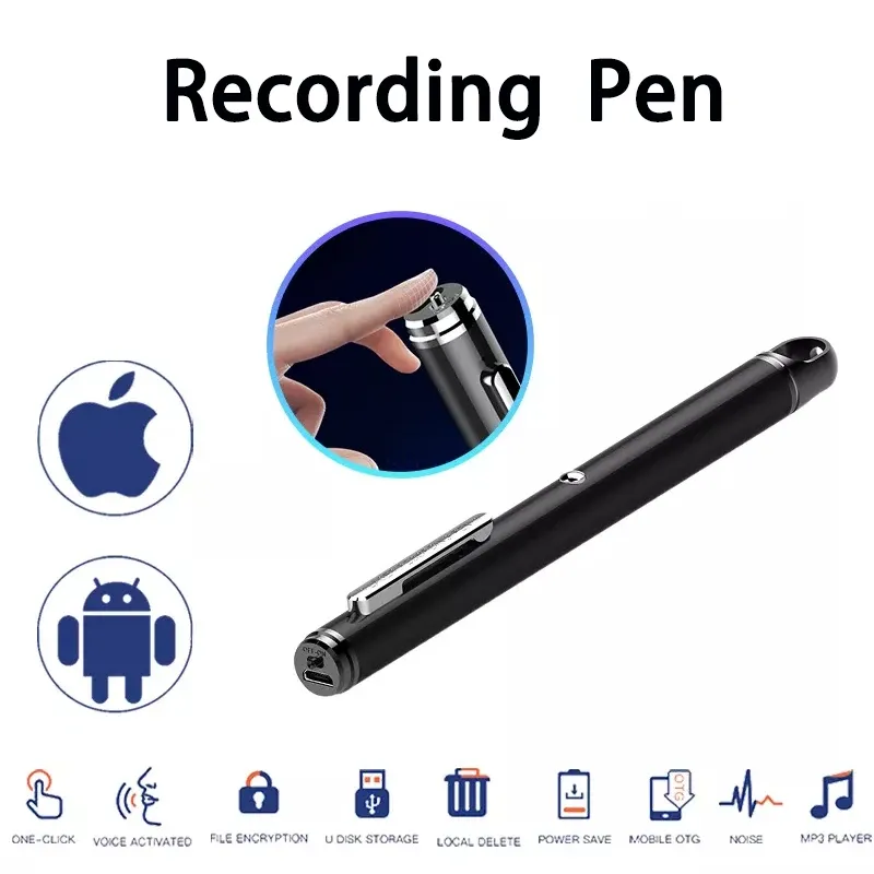 Recorder Mini Micro Digital Pen Player Voice Recorder Spia Hiden MP3 -Aufnahmegeräte Sound Vocal Smart Home Audio Spion Micro Player