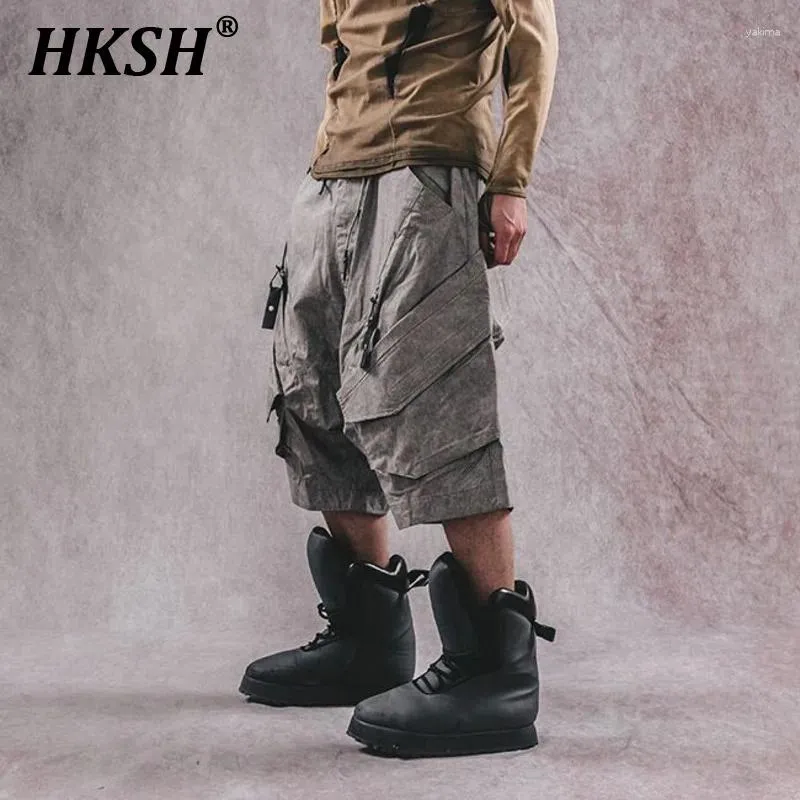 Herren-Shorts HKSH Spring Summer Punk Dark Tactical Waste Land Lose Low-End Wide Bein Dreidimensional Multi Taschen HK0819