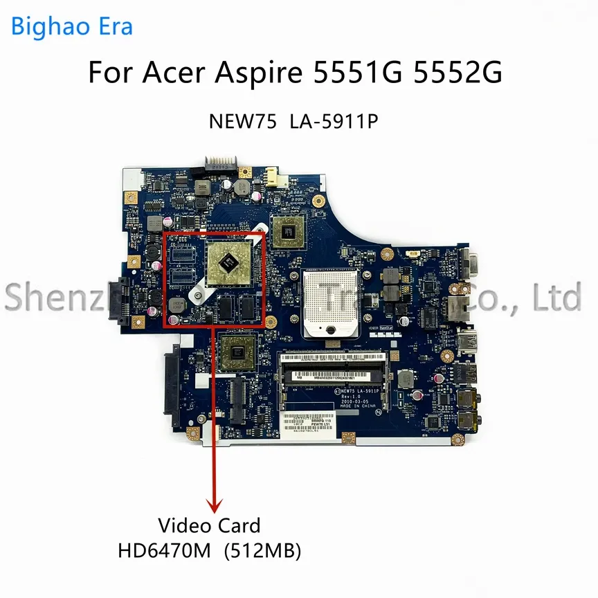 Motherboard new75 la5911p for Acer Aspire 5551g 5552g Motherboard com HD5650M HD6470M 512M/1GBGPU MBPUU02001 MB.WVE02.001 100% OK