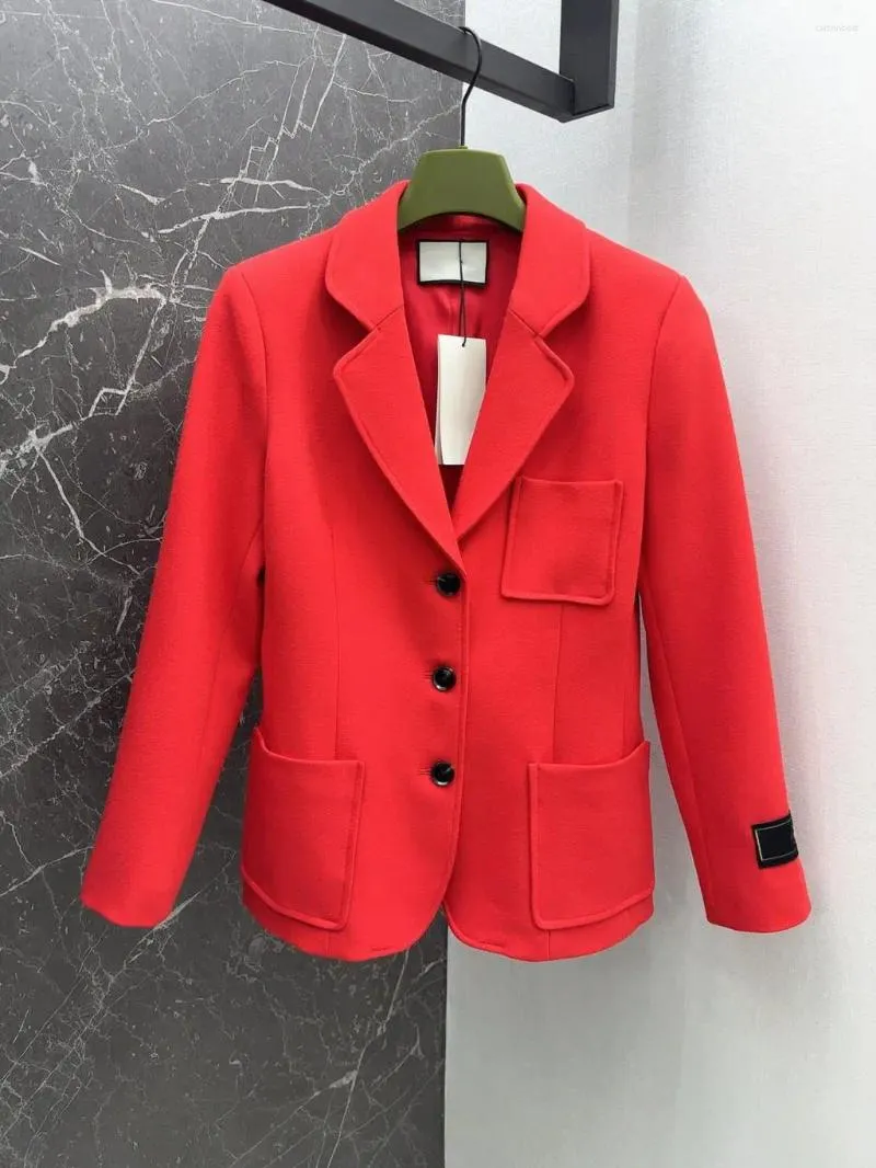 Women's Suits Winter Single-breasted Suit Coat Retro Red Charming Fan More Beautiful In Kind Very Versatile And Can Show White