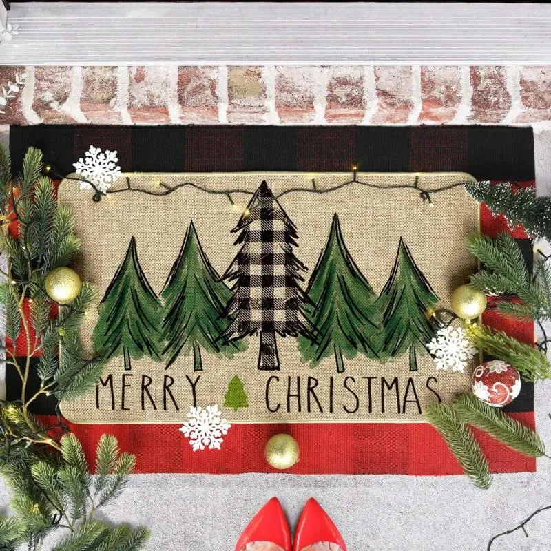Tapijten cartoon kerstmat decoratieve drukkleding tapijtdeur vloerkleed set oversized brei throw dekens