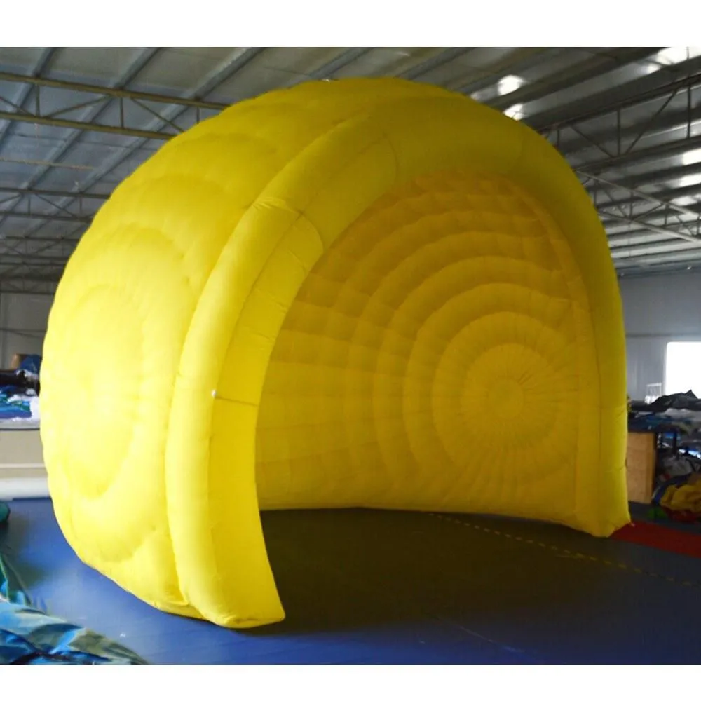 en gros 8x5x4mh (26x16x13ft) jaune gonflable igloo tente de tente de tente de tente de commerce de tentes de scène couverture de scène pour le loyer des affaires d'exposition