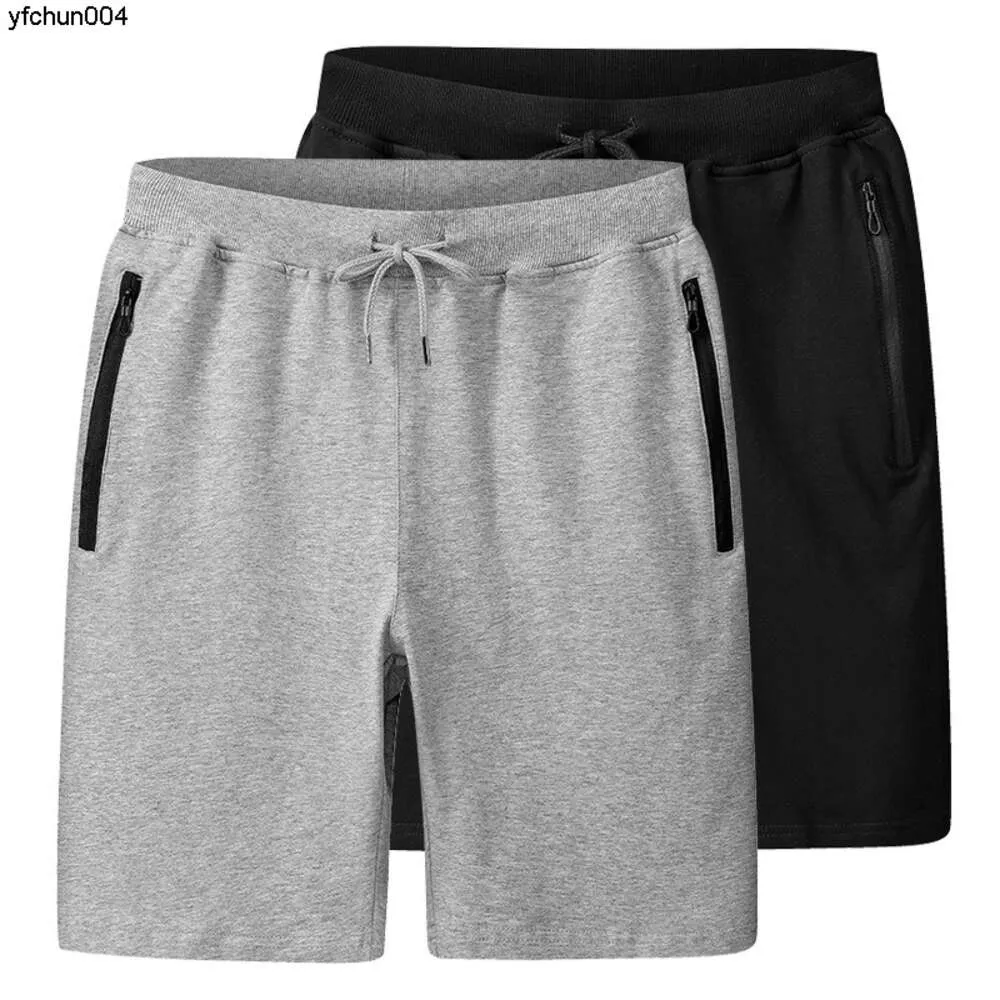 Summer Sports Shorts Homens calças cortadas soltas Elastic de malha de algodão grande 63k8