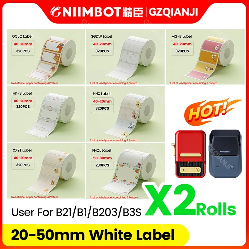 Paper NiiMBOT B21 B1 Label Printer Machine Circular Sricker Paper Roll Cosmetic Essential Oil Bottle Cap Sub Bottle Oil Proof Label B1