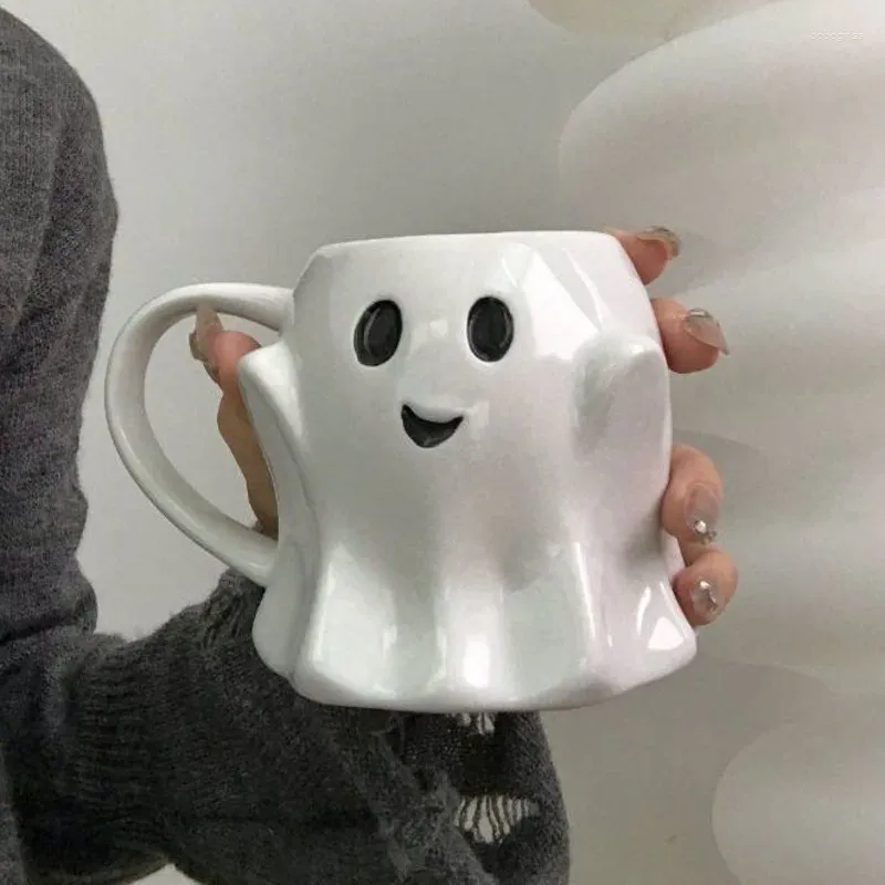 Muggar Kawaii Ghost Mug Creative Ceramic Afternoon Tea Coffee Cup Frukost Mjölk Halloween Vatten gåva