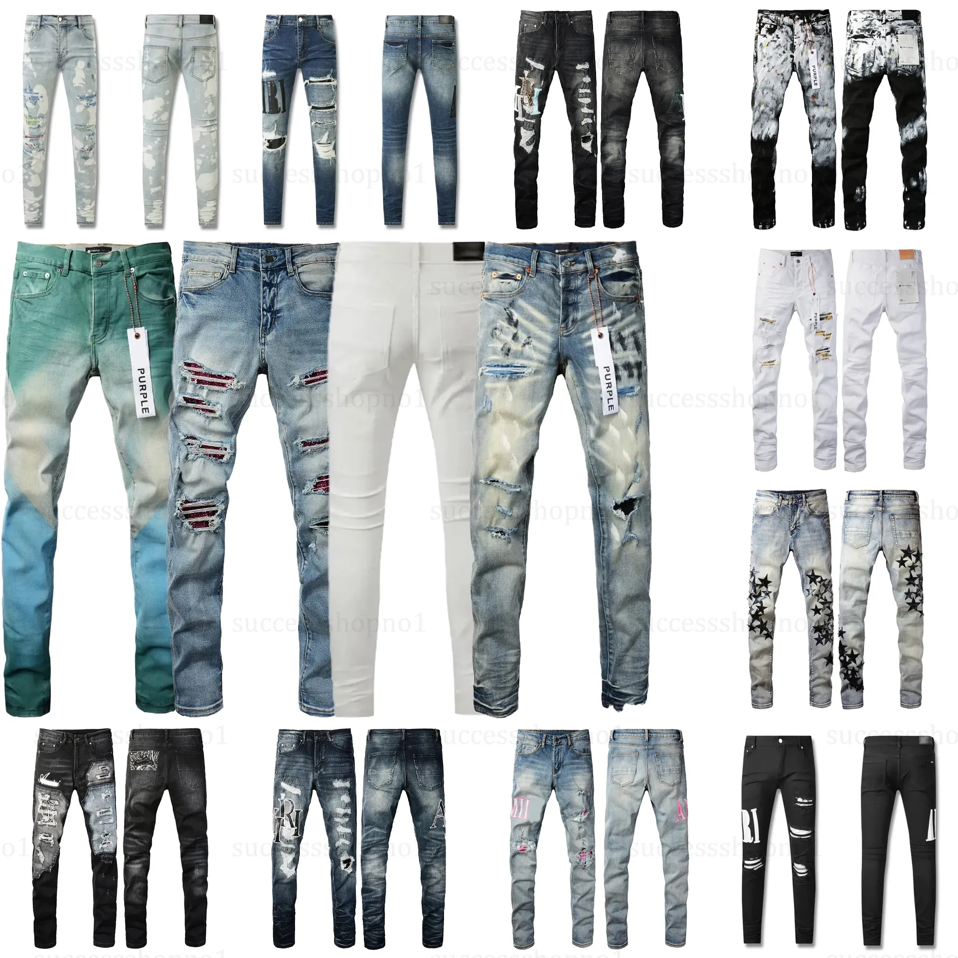 Jeans en jean pourpre jeans jeans jeans pour hommes pantalons denim pour hommes