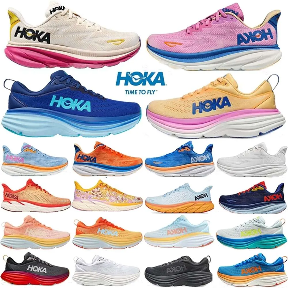 Hokh Bondi 8 Chaussures de course Clifton 8 9 Shock Personnes gratuites Lanc de Blanc Fiesta Summer Song Hokh One Sneakers Hokhs Trainers pour femmes et hommes