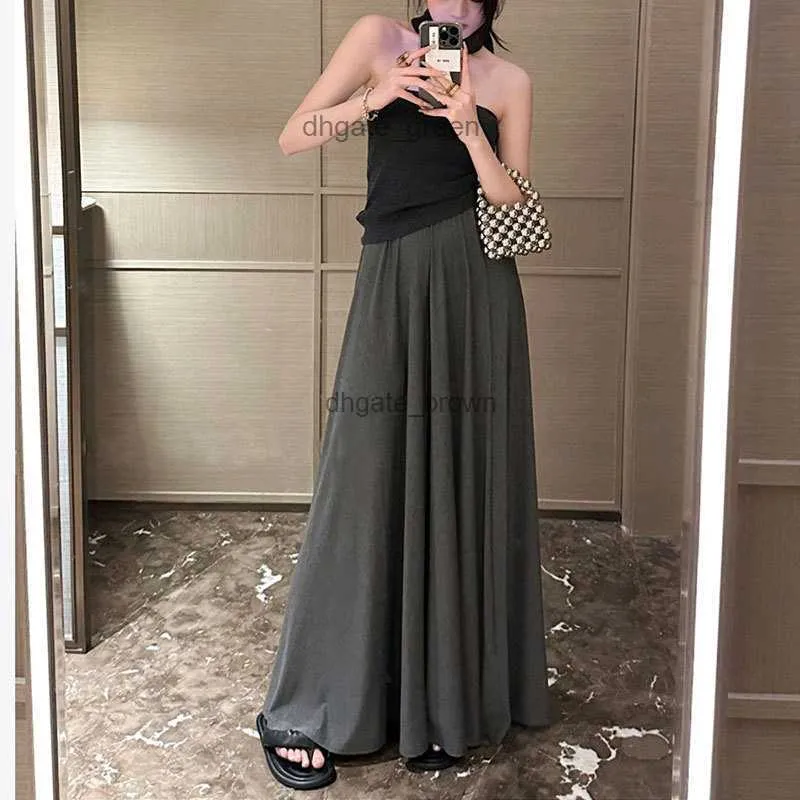 French dark gray drape half length skirt womens spring and autumn temperament lazy A-line skirt slimming large swing skirt