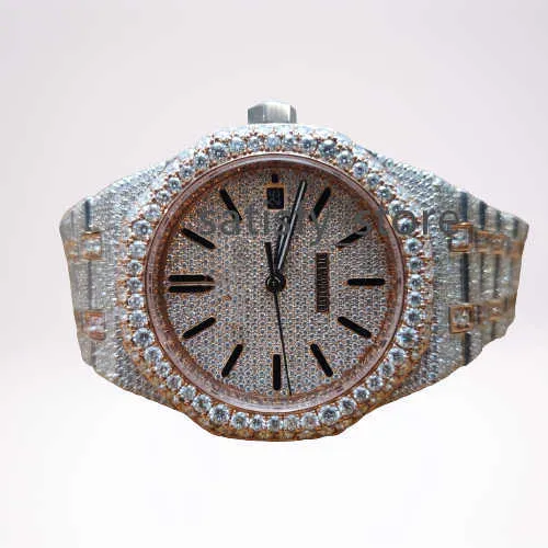 Iced Out Watch Moissanite Diamond VVS roestvrij staal VVS Custom Moissanite Watch voor mannen