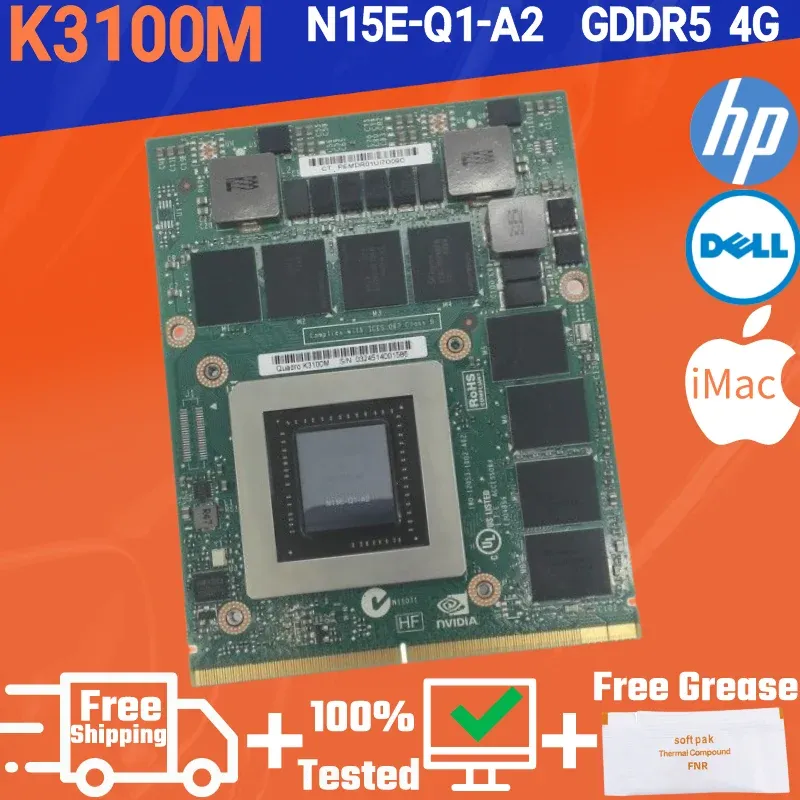 Pads Quadro K3100M GDDR5 4GB لـ I A1311 A1312 HD6970M UPGRADE CARTOPS PRATOPS GRAPHIC CARD DELL CN06JT04 HP 708541001 N15EQ1A2