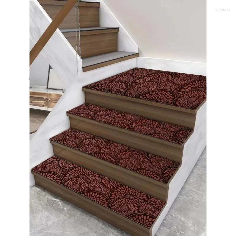 Teppiche 1pc Treppe Tread Teppichmatten Selbstklebende Bodenmattenmatten Stufe Treppe Nicht-Slip-Pad-Schutzabdeckung Pads Hausdekoration