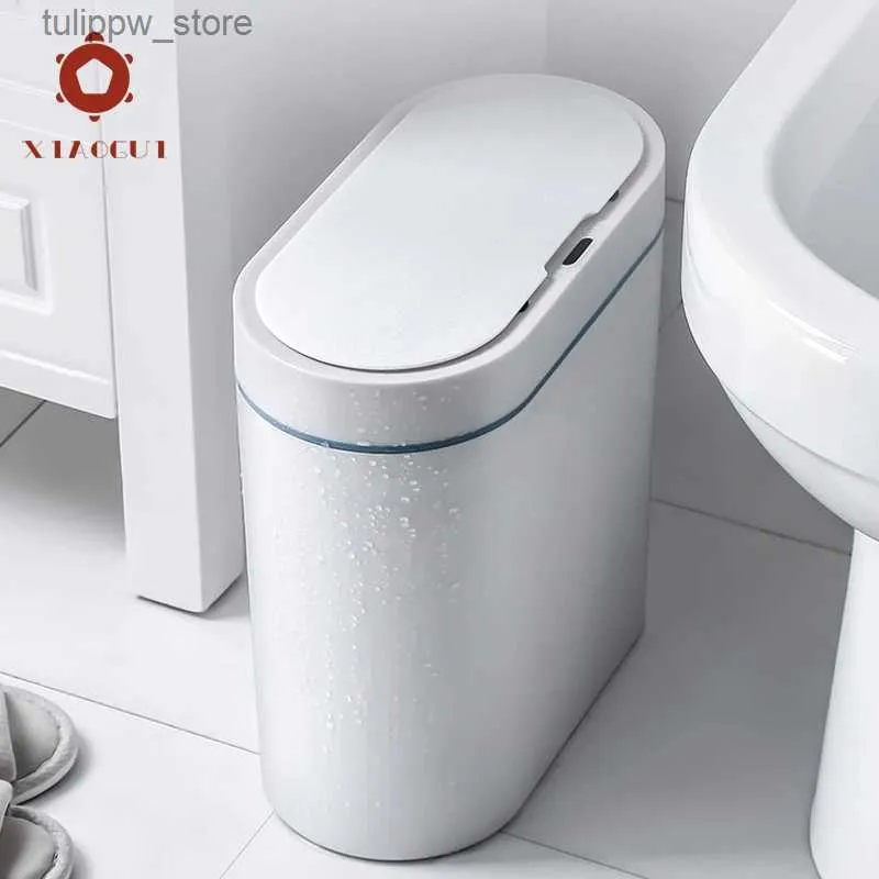 Abfallbehälter Xiaogui Smart Sensor Müll kann elektronische automatische Haushaltsbad Toilette wasserdichte schmale Naht CUBO BASURA L46