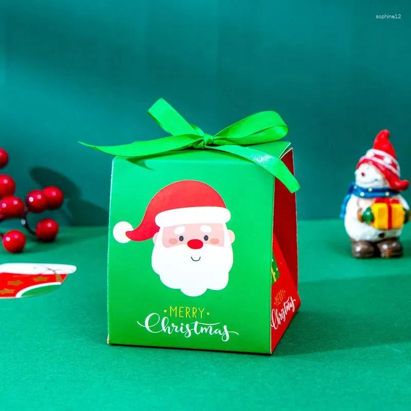 Present Wrap 50 Pieces/Lot Creative Christmas Candy Story Box Rectangular Carton Packing Festival Cardboard
