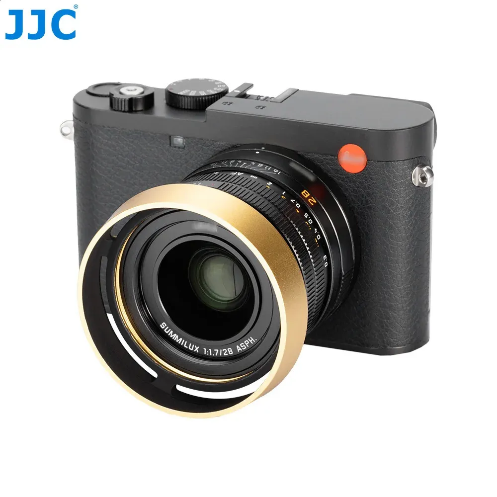 J Metall -Objektivhaube mit Kappe für Leica Q3 Q2 Q Digitalkamera Schwarzes Gold ersetzt runde Abdeckung 240327