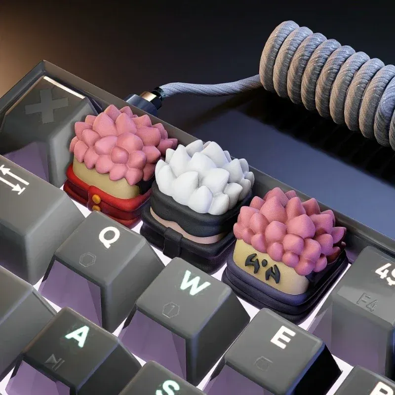 Accessoires JuJutsu Kaisen Keycaps d'anime originaux Capes clés de résine 3D pour clavier mécanique Satoru Gojo Casqueur de clavier artisanal personnalisé