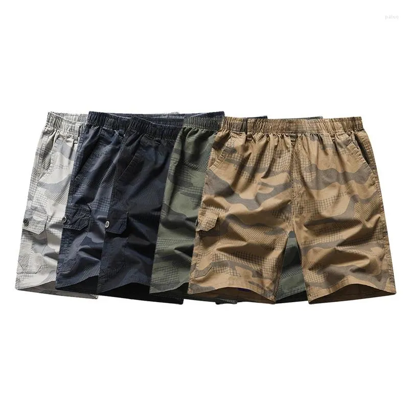 Shorts masculins printemps et été décontracté camouflage multi-poche élastique pantalon chinois mode lâche cinq travaux