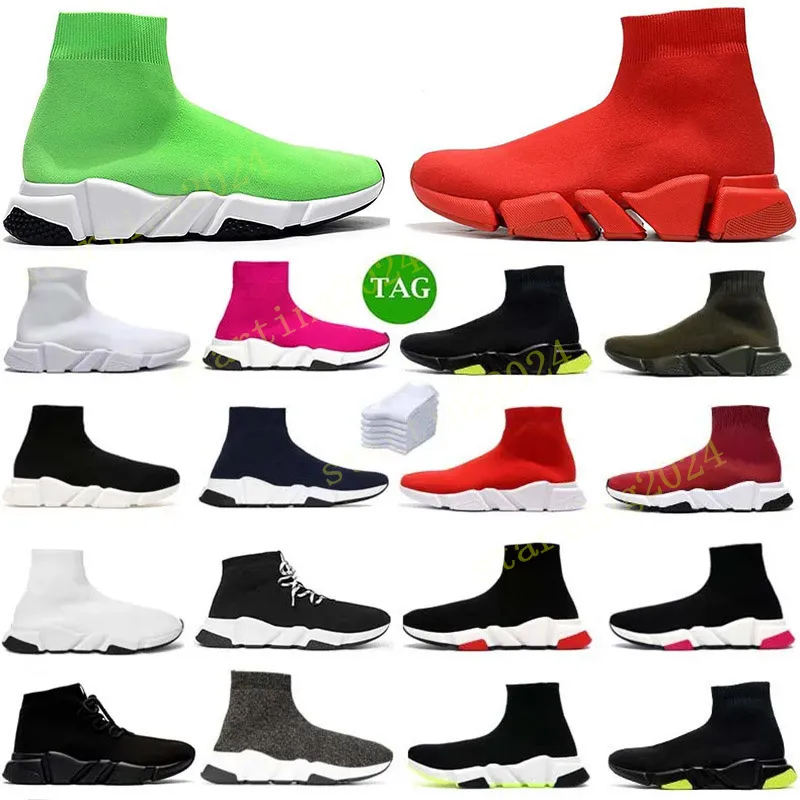 Trenerzy Speeds 2.0 Buty Platforma Platforma Mężczyźni Mężczyźni Kobiety Tripler S Socks Boots All Black White Blue Light Sliver Brown Ruby Graffiti Vintage Luksusowy projektant T46