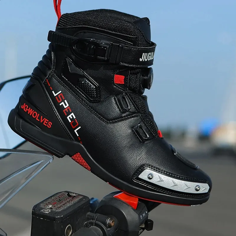 241105 Motorcycle Boots Mens Leather Breathable, Anti Slip, Wear ...
