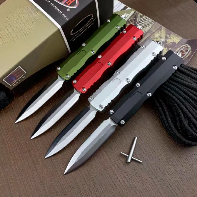 New 4 styles MICRO TECH III OTF Automatic Knife 3.07" D2 Steel Blade Aluminum alloy Handle Camping Outdoor Tool Tactical Combat Self-defense Knives EDC Pocket Knifes