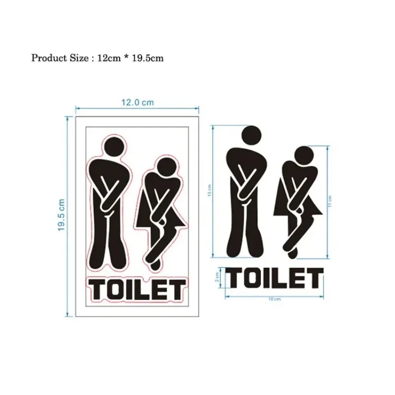 WC Toilet Entrance Sign Door Stickers for Public Place Home Decoration Creative Pattern Wall Decals Diy Funny Vinyl Mural Art