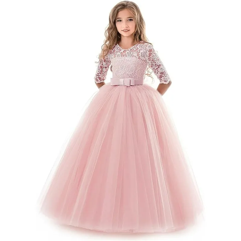 Mädchen Prinzessin Festzug Kleid Kinder Prom Ballkleider Hochzeitsfeier Blumenkleider