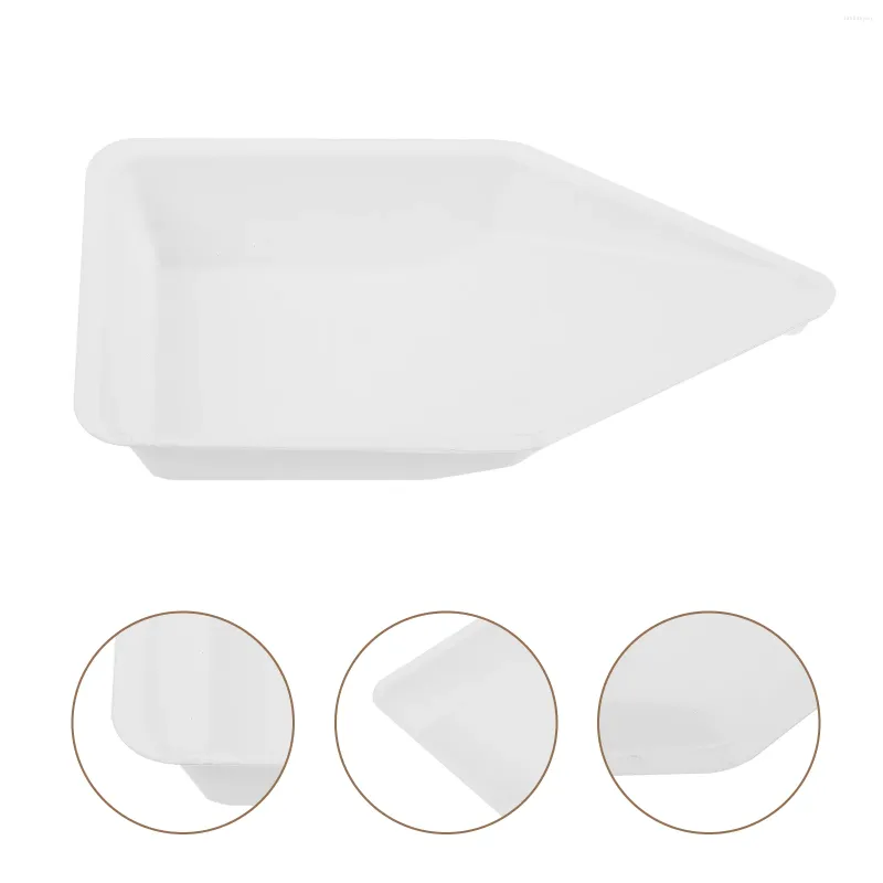 Loucaria de jantar descartável 10 PCs que servem bandeja de pesagem de barcos Plástico prato anti-estático Branco branco