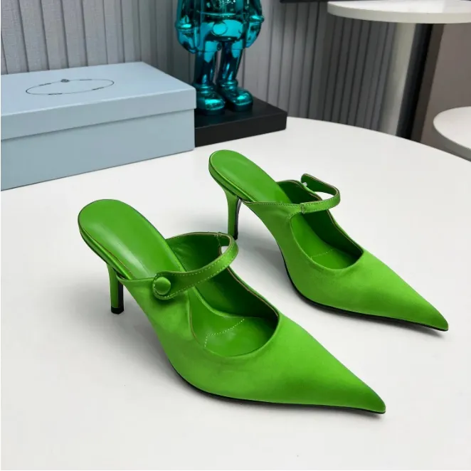 Designers Satin High Heeled Womens Sandals Pointed Toe Stiletto Mules Dress  Shoes For Wedding Party Size 35 41 From Liannashop, $56.55 In Bulk |  DHgate.Com