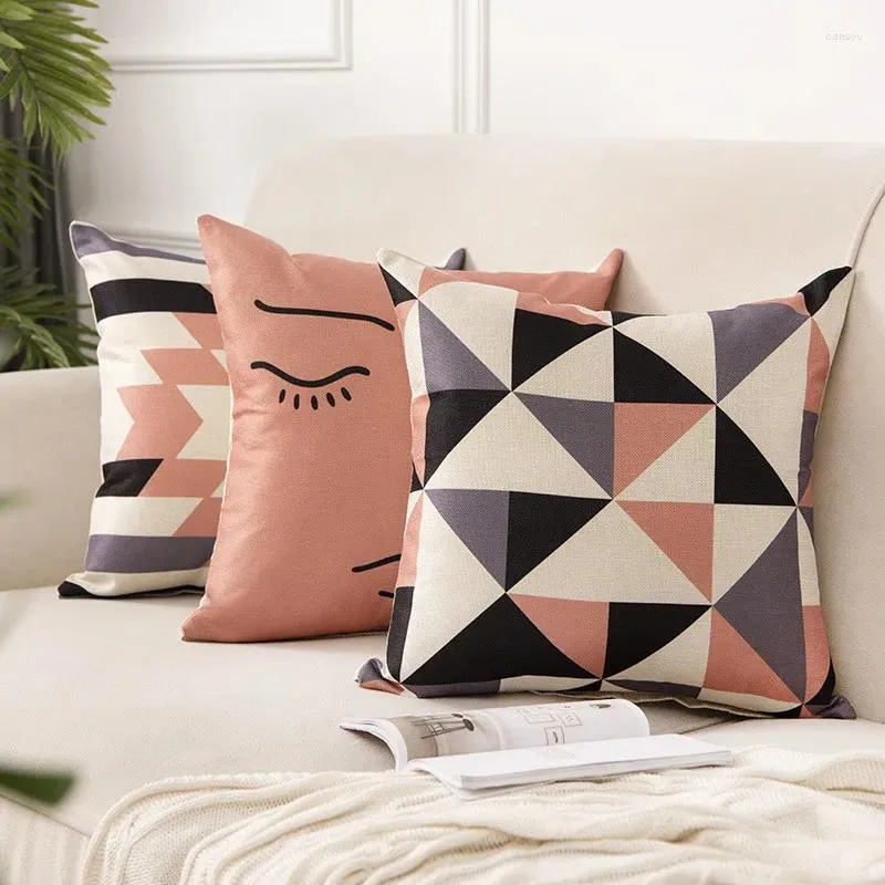 Pillow Geometric Covers 2024 Pillowcase 45 Almofada For Home Chair Sofa Room Decorative Pillows Housse De Coussin