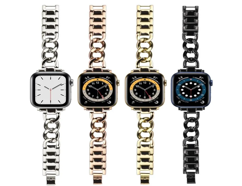 A New Women039s Watch Band está disponível para a Apple 1 2 3 4 5 6se 7 Tamanho do modelo de geração 38 40 42 44 41 45mm relógio Chain7522973